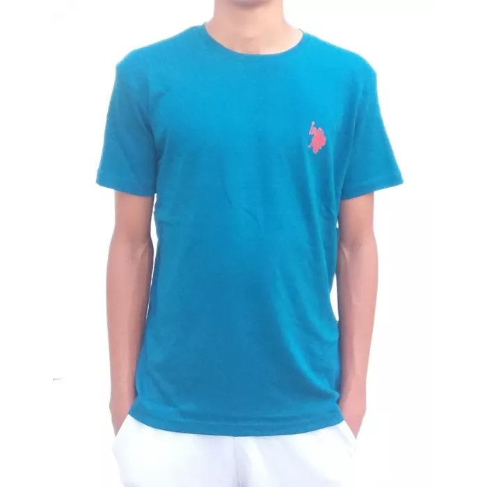 Tee Shirt Uni US POLO 100% Coton du S au XL Couleur Bleu Persan Principale