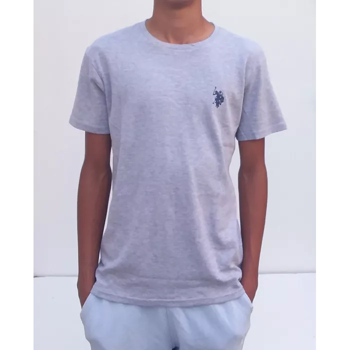 Tee Shirt Uni US POLO 100% Coton du S au XL Gris Clair Principale