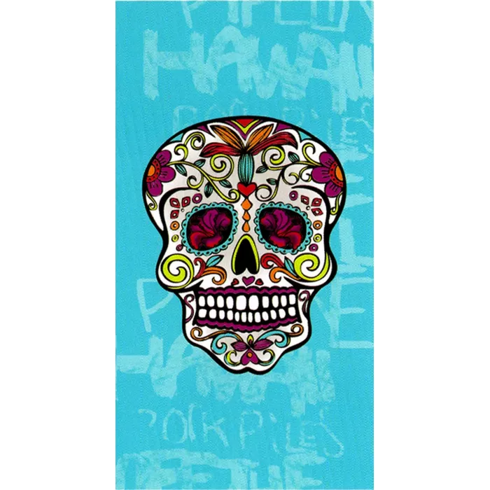 Grande Serviette De Plage Drap De Bain Microfibres Tête de Mort Mexicain Principale