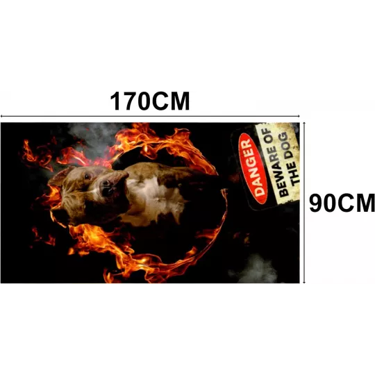 Grande Serviette De Plage Drap De Bain Microfibres CHIEN MÉCHANT Dimensions