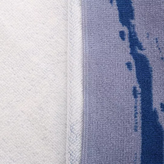 Grande Serviette De Plage Drap De Bain Microfibres Tête de Mort Bleu Marine Tissus