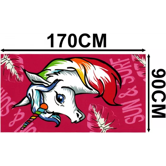 Grande Serviette De Plage Drap De Bain Microfibres LICORNE Dimensions