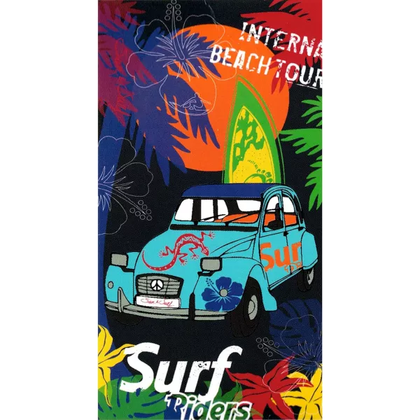 Grande Serviette De Plage Drap De Bain Microfibres Voiture 2cv Principale