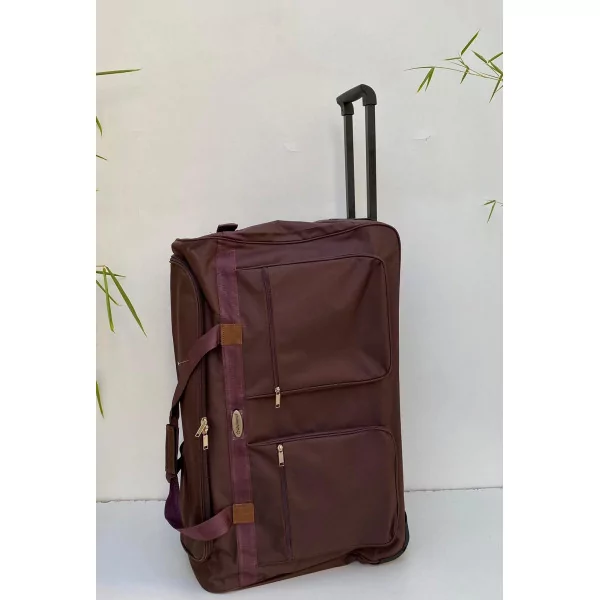 DIPLOMAT Sacs De Voyage Valise Bagage A Roulettes 2 Poches Marron Face Gauche