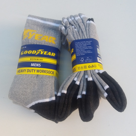 Lot de 6 paires De Chaussettes Chaude de Travail Good Year Liseré Blanc Coté