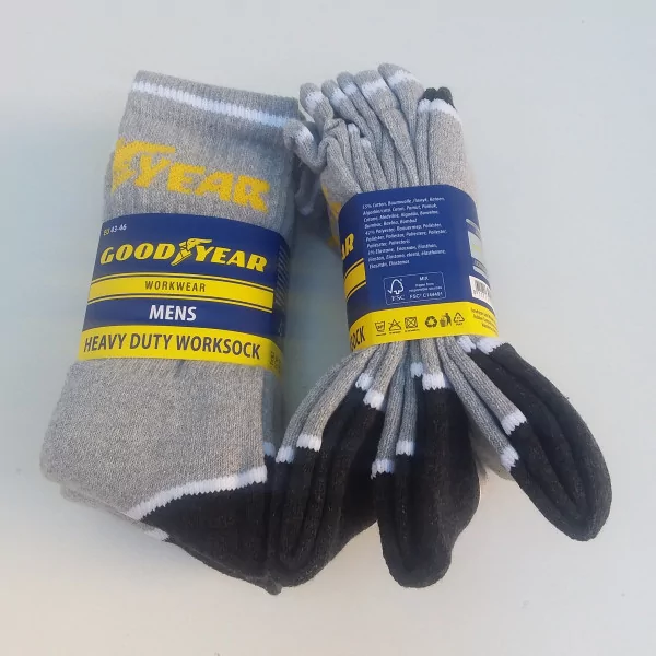Lot de 6 paires De Chaussettes Chaude de Travail Good Year Liseré Blanc Coté