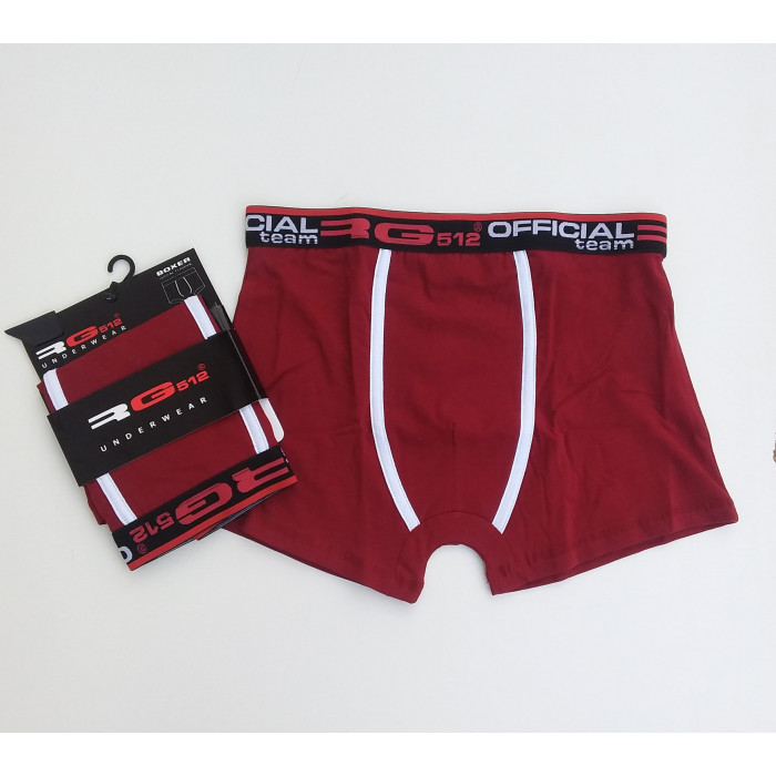 Caleçon Boxer Hommes RG512 du S au 2XL Bordeaux Face