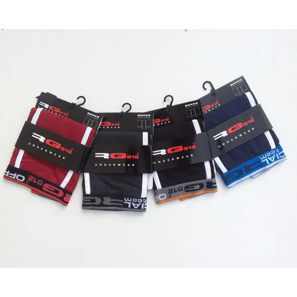 Caleçon Boxer Hommes RG512 du S au 2XL Gris Foncé Etiquette Do