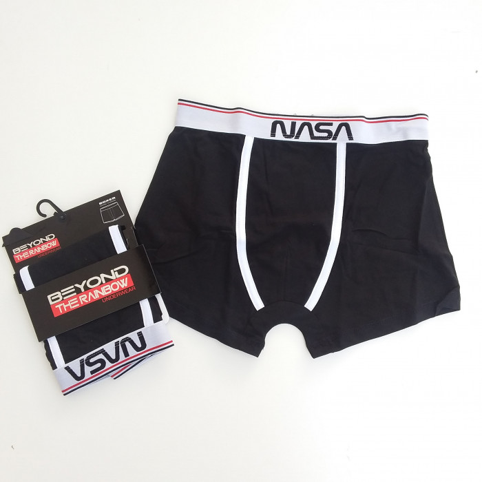 Caleçon Boxer Hommes NASA du S au 2XL Noir Face