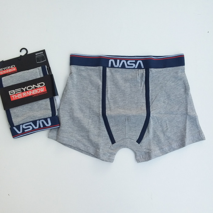 Caleçon Boxer Hommes NASA du S au 2XL Gris Face
