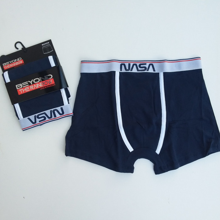 Caleçon Boxer Hommes NASA du S au 2XL Bleu Face