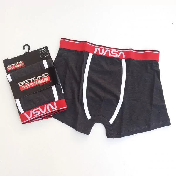 Caleçon Boxer Hommes NASA du S au 2XL Gris Foncé Face