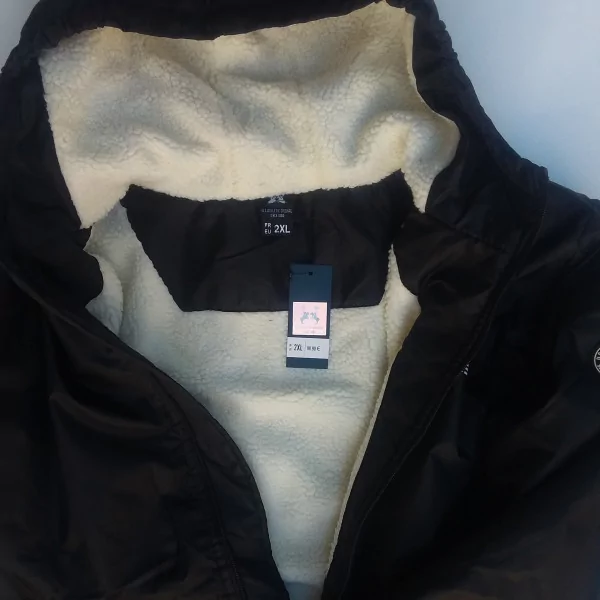 Vestes 3quarts Coupe Vent Imperméables Doublées Sherpa US ATHLETIC ORIGINAL Noire Du S Au XXL Intérieur