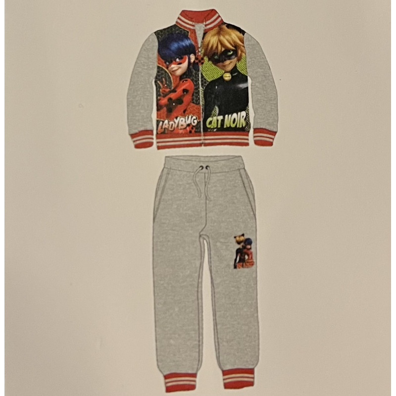 Ensemble Jogging Miraculous LadyBug / Cat Noir / Gris