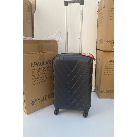Valise Cabine 55cm ABS à 4 Roues Modèle Collier Noire