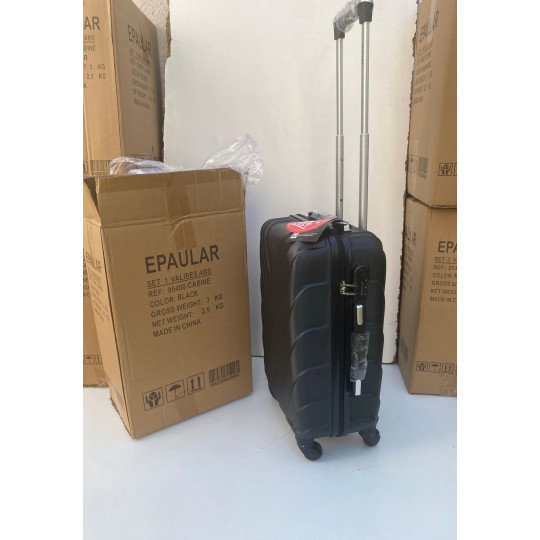 Valise Cabine 55cm ABS à 4 Roues Modèle Collier Noire