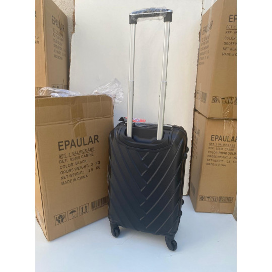 Valise Cabine 55cm ABS à 4 Roues Modèle Collier Noire