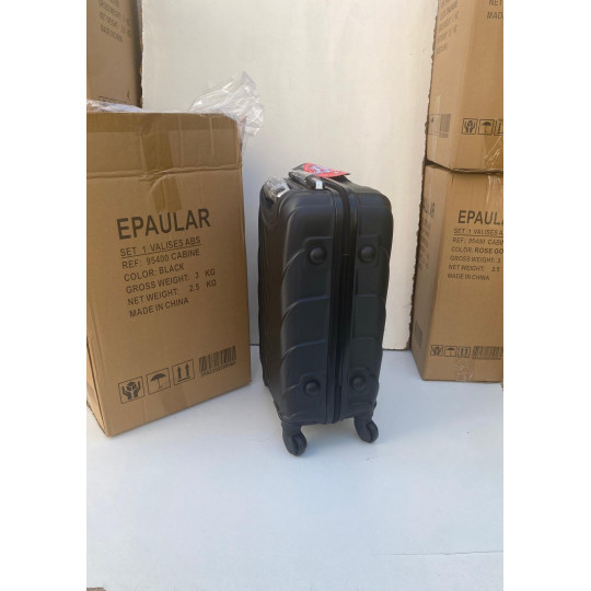 Valise Cabine 55cm ABS à 4 Roues Modèle Collier Noire