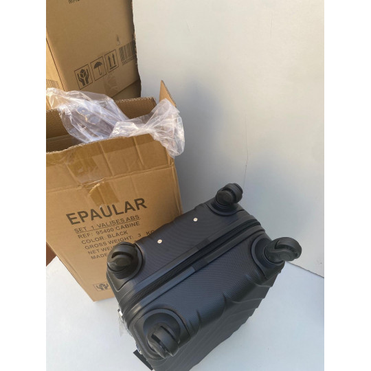 Valise Cabine 55cm ABS à 4 Roues Modèle Collier Noire