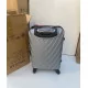 Valise Cabine 55cm ABS à 4 Roues Modèle Collier Grise Argent