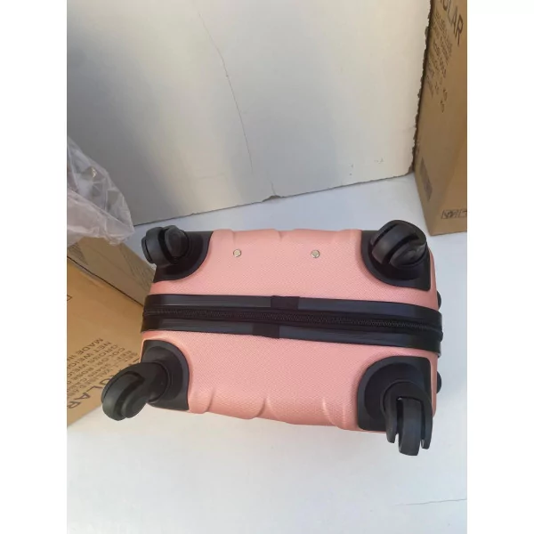 Valise Cabine 55cm ABS à 4 Roues Modèle Collier Rose Roulettes