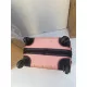 Valise Cabine 55cm ABS à 4 Roues Modèle Collier Rose Roulettes
