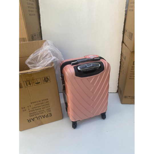 Valise Cabine 55cm ABS à 4 Roues Modèle Collier Rose Derrière