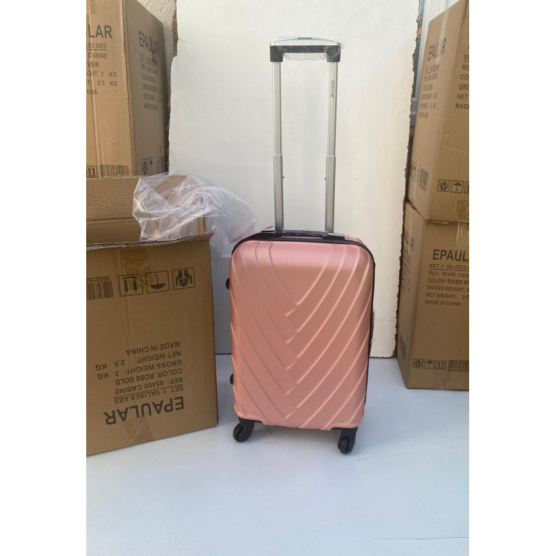 Valise Cabine 55cm ABS à 4 Roues Modèle Collier Rose Principale