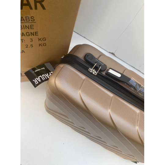 Valise Cabine 55cm ABS à 4 Roues Modèle Collier Or Serrure