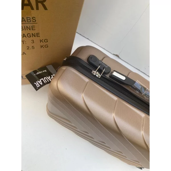 Valise Cabine 55cm ABS à 4 Roues Modèle Collier Or Serrure