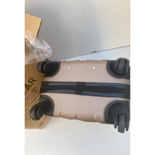 Valise Cabine 55cm ABS à 4 Roues Modèle Collier Or Roulettes