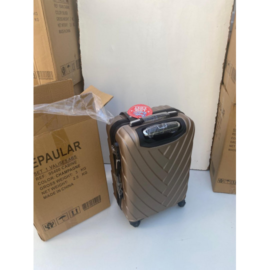 Valise Cabine 55cm ABS à 4 Roues Modèle Collier Or Derrière