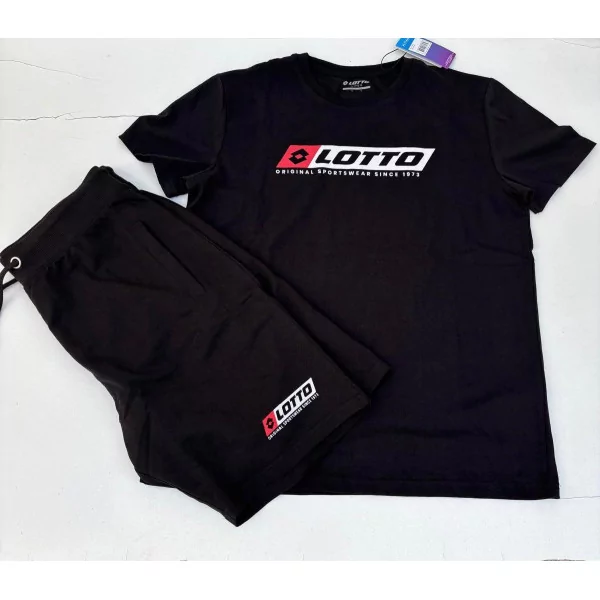 Complet LOTTO Vendu en ensemble ou à l'unité (T-Shirt seul ou short seul au choix)Noir ensembles
