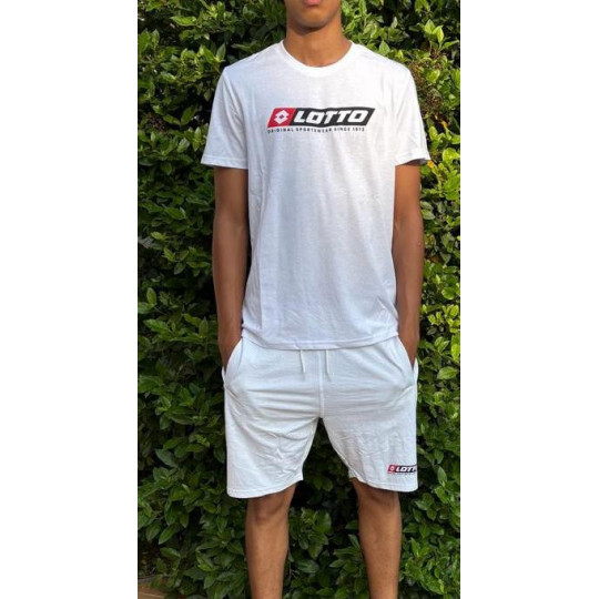 Complet LOTTO Vendu en ensemble ou à l'unité (T-Shirt seul ou short seul au choix) Blanc Prinipale