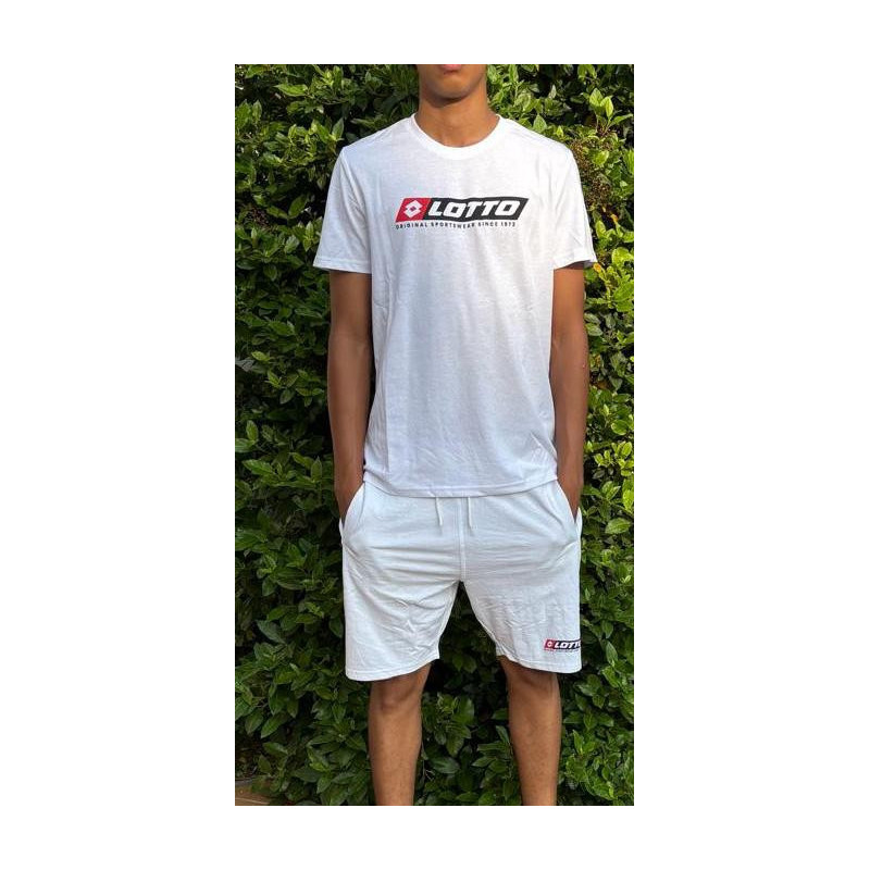 Complet LOTTO Vendu en ensemble ou à l'unité (T-Shirt seul ou short seul au choix) Blanc Prinipale