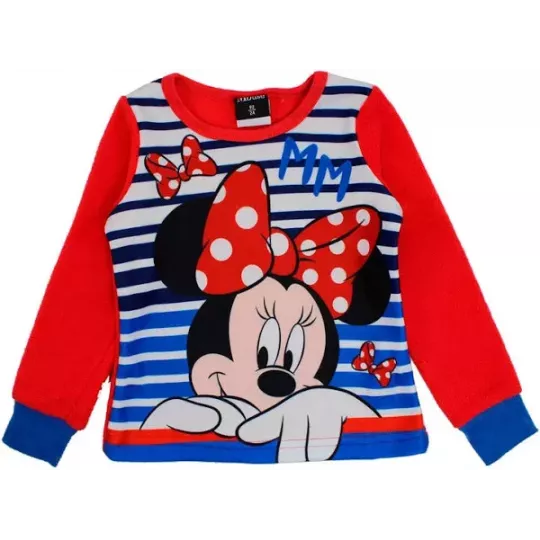 Pyjama 2 Pièces Polaire Enfants MINNIE Doux et Chaud 6 Tailles Rouge Haut