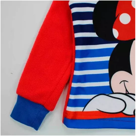 Pyjama 2 Pièces Polaire Enfants MINNIE Doux et Chaud 6 Tailles Rouge Manches