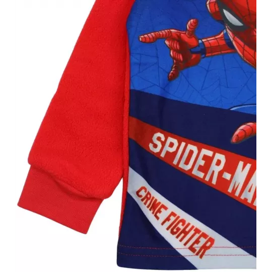 Pyjama 2 Pieces Polaire Enfants SPIDERMAN Bleu Marine 6 Tailles