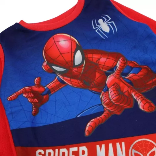 Pyjama 2 Pieces Polaire Enfants SPIDERMAN Bleu Marine 6 Tailles