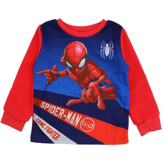 Pyjama 2 Pieces Polaire Enfants SPIDERMAN Bleu Marine 6 Tailles