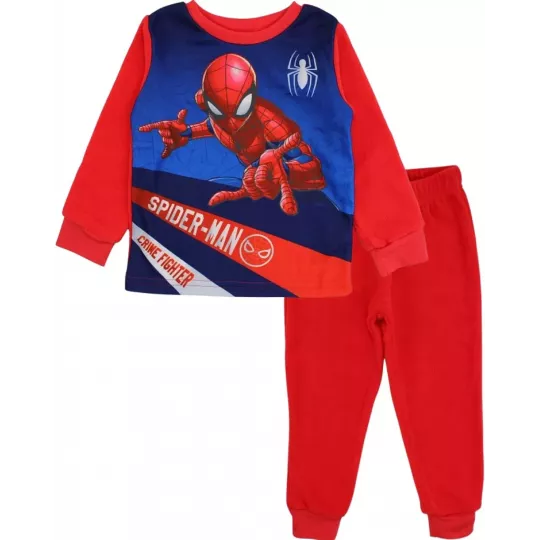 Pyjama 2 Pieces Polaire Enfants SPIDERMAN Bleu Marine 6 Tailles