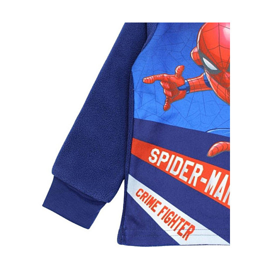 Pyjama 2 Pieces Polaire Enfants SPIDERMAN Bleu Marine 6 Tailles Manches
