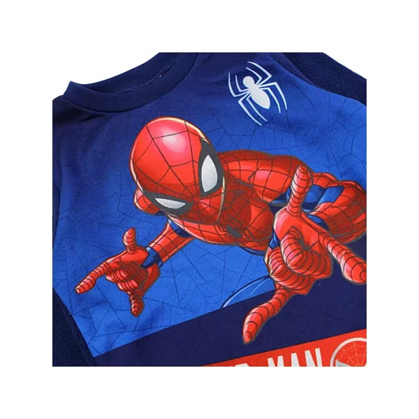 Pyjama 2 Pieces Polaire Enfants SPIDERMAN Bleu Marine 6 Tailles Logo