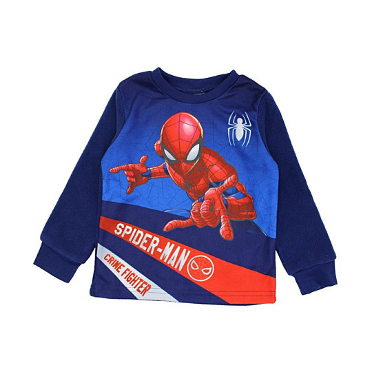 Pyjama 2 Pieces Polaire Enfants SPIDERMAN Bleu Marine 6 Tailles Haut