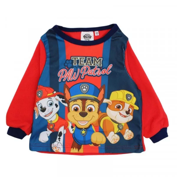 Pyjama 2 Pieces Polaire Enfants Rouge Team Pat Patrouille 5 Tailles Haut
