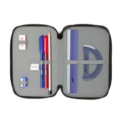 Trousse Scolaire avec Accessoires Spider-Man Attack Noir 12,5 x 19,5 x 5,5 cm 37 Pièces