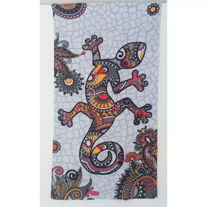 Grande Serviette De Plage Drap De Bain Microfibres Salamandre Grise Principale