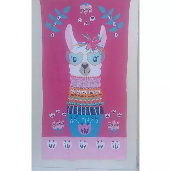 Grande Serviette De Plage Drap De Bain Microfibres Lama a Lunette Principale