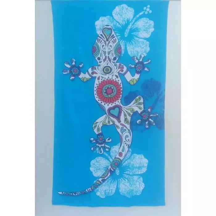 Grande Serviette De Plage Drap De Bain Microfibres Salamandre et Nénuphars Principale