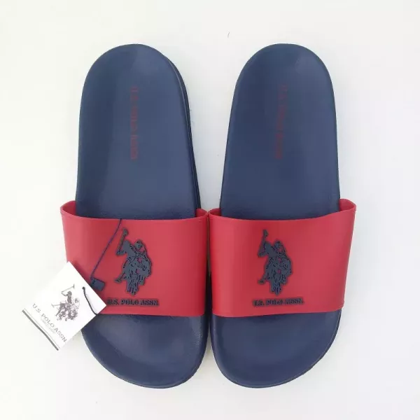 Claquettes Plastique Marque U.S POLO Pointures 42-43-44-45 Bleu-Rouge Face